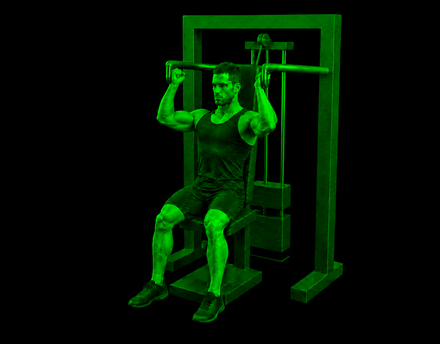 坐姿推肩机演示图